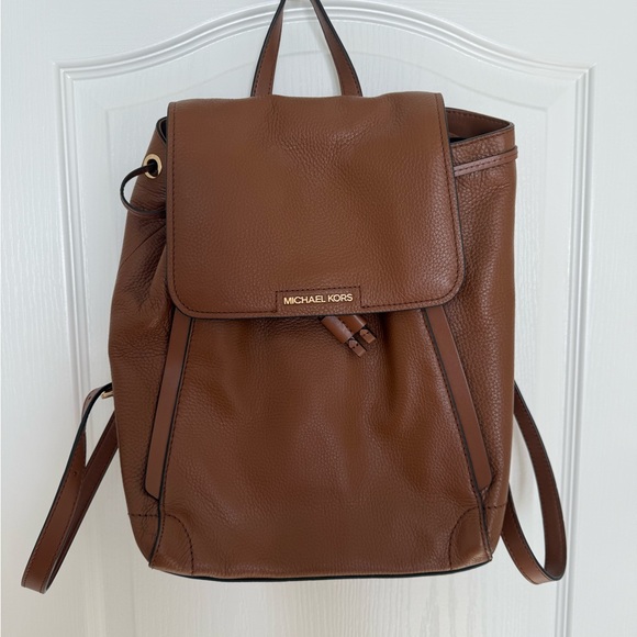 Michael Kors Handbags - Michael Kors Tan Leather Backpack